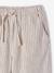 Girl's wide leg fluid trousers striped beige 