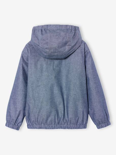 Boy's zipped hooded windcheater chambray blue 