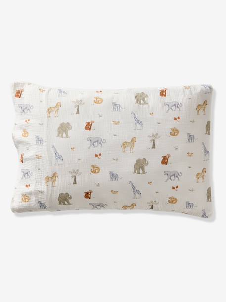 MISSION SAFARI duvet cover and pillowcase bedding set in cotton gauze, with recycled cotton ecru 