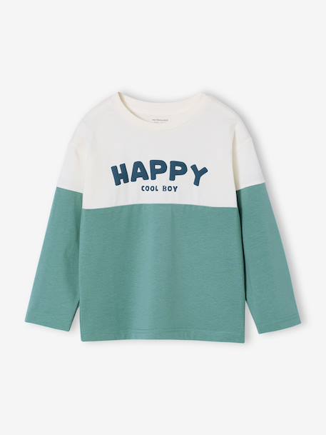 Sweatshirt with long colour block sleeves aqua green 