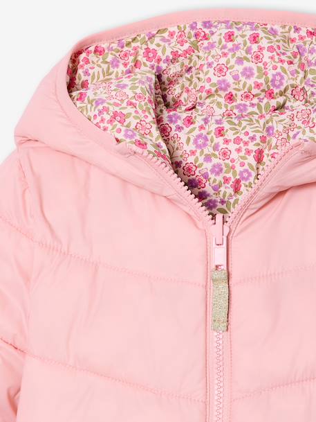 Reversible Lightweight Jacket for Girls anthracite+mauve+pale pink 