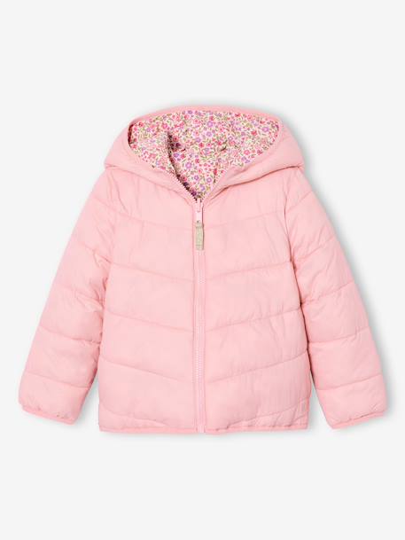 Reversible Lightweight Jacket for Girls anthracite+mauve+pale pink 