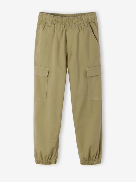 Lightweight cargo trousers beige+olive 