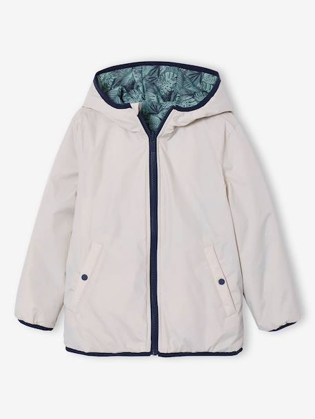 Reversible lightweight puffer jacket for boys green 