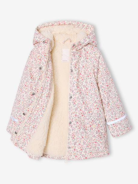 Raincoat with Sherpa Lining for Girls anthracite+indigo+multicoloured+pale pink 
