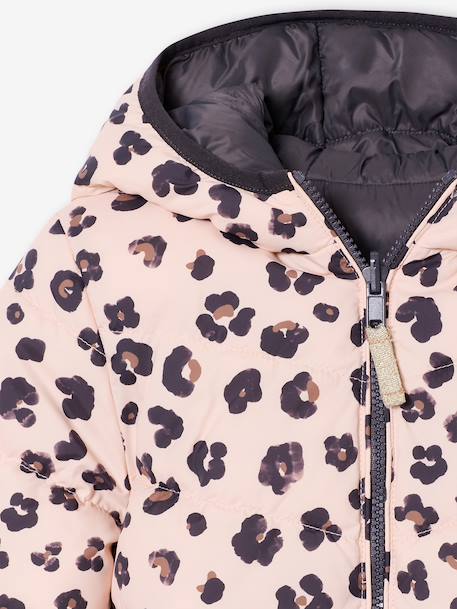 Reversible Lightweight Jacket for Girls anthracite+mauve+pale pink 