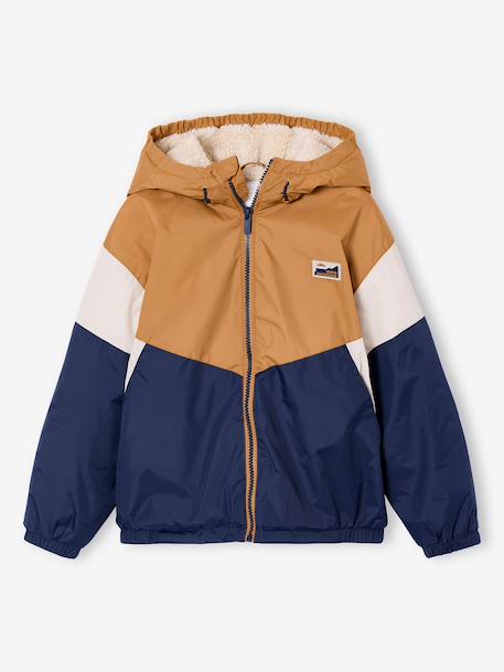 Sherpa-lined boy's windcheater pecan nut 