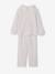 Girls' floral cotton muslin pyjamas ecru 