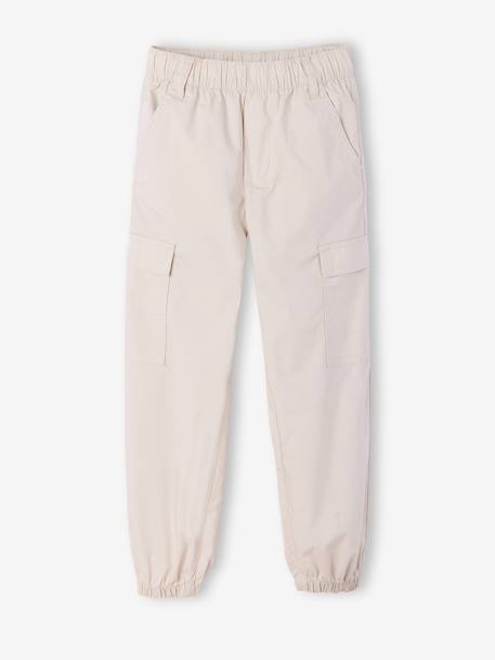 Lightweight cargo trousers beige+olive 