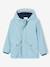 Hooded rain coat with multiple pockets aqua green 