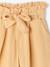 Cropped, Wide Leg Paperbag Trousers in Cotton Gauze for Girls beige+green+old rose+sage green+yellow 