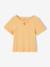 Girl's fancy bow t-shirt striped blue+yellow 