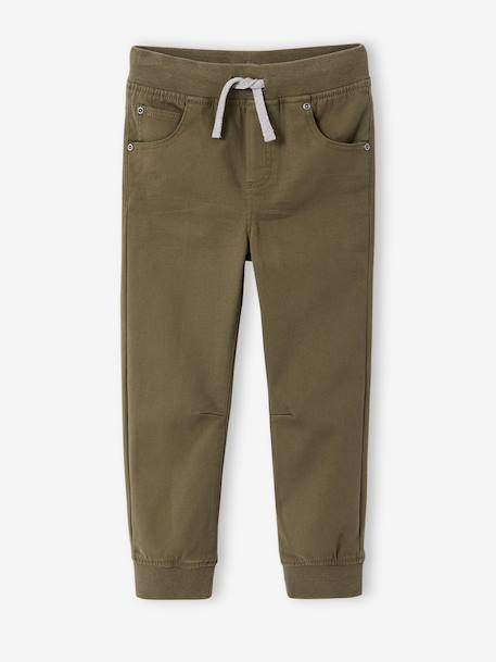 Easy-on jogger trousers for boys anthracite+caramel+grey blue+khaki 