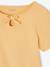 Girl's fancy bow t-shirt striped blue+yellow 