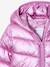 Lightweight hooded puffer jacket with a shimmer effect for girls pale pink+rose 