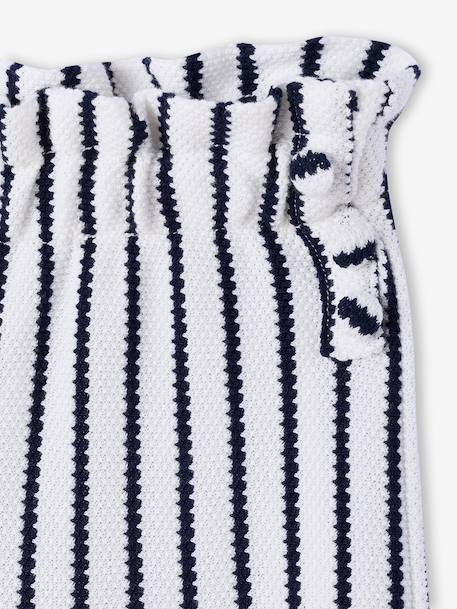 Wide striped knitted leggings striped blue+striped red 