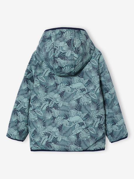 Reversible lightweight puffer jacket for boys green 