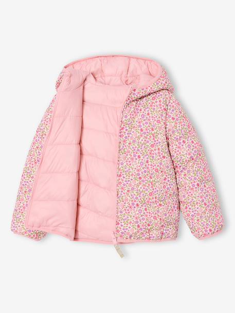 Reversible Lightweight Jacket for Girls anthracite+mauve+pale pink 