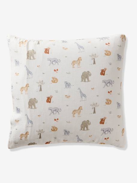 MISSION SAFARI duvet cover and pillowcase bedding set in cotton gauze, with recycled cotton ecru 