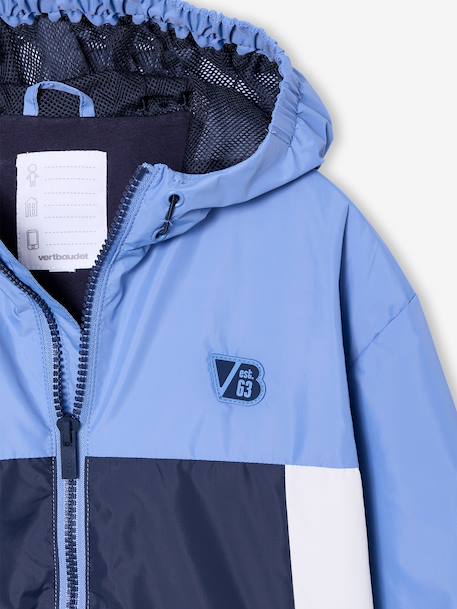 Colourblock windbreaker jacket for boys aqua green+medium blue 