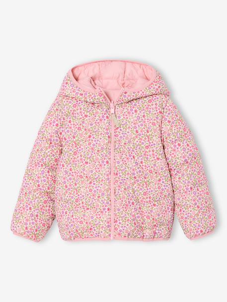 Reversible Lightweight Jacket for Girls anthracite+mauve+pale pink 