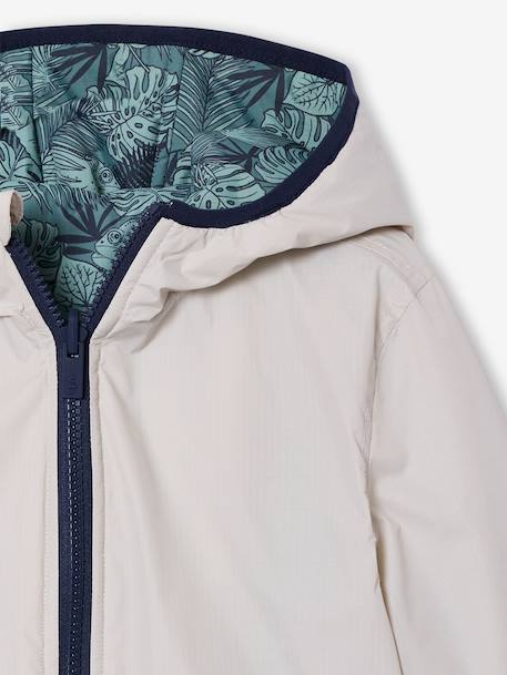Reversible lightweight puffer jacket for boys green 