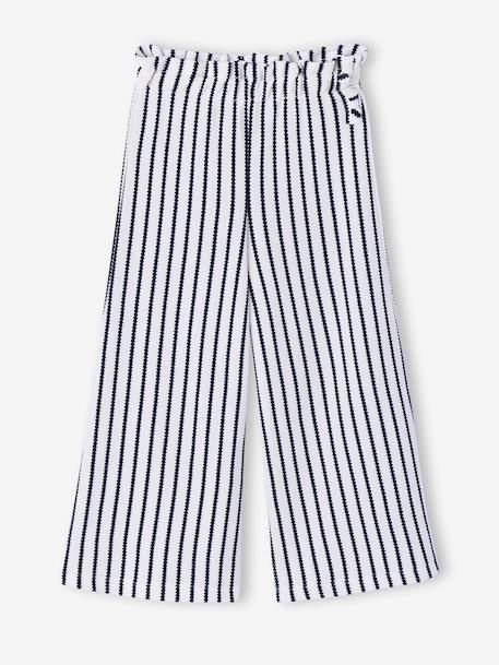 Wide striped knitted leggings striped blue+striped red 