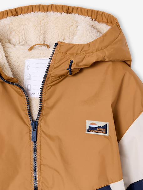 Sherpa-lined boy's windcheater pecan nut 