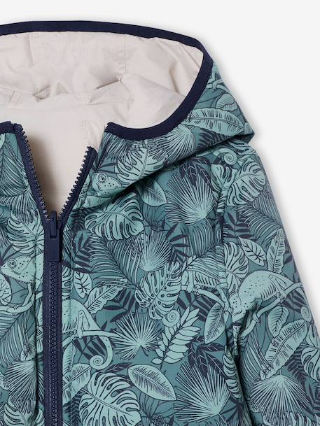 Reversible lightweight puffer jacket for boys green 
