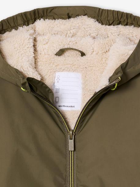 Windcheater with Sherpa-Lined Hood for Boys caramel+khaki+navy blue+olive 