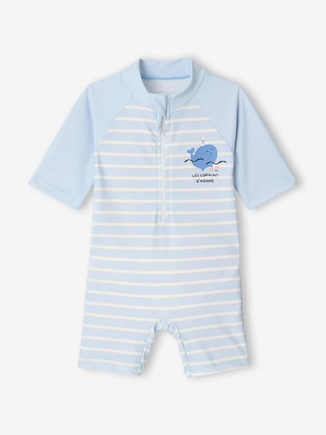 Baby UV Protection jumpsuit with built-in nappy sky blue 