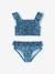 Girl's floral two-piece swimsuit emerald green 