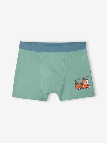 Pack of 5 boys' boxers with a circuit print ecru 