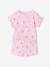 Pack of 2 girls' short-sleeved pyjamas rose 