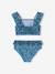 Girl's floral two-piece swimsuit emerald green 
