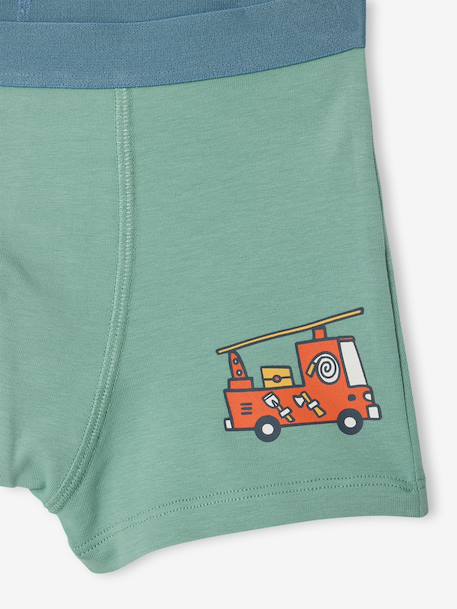 Pack of 5 boys' boxers with a circuit print ecru 
