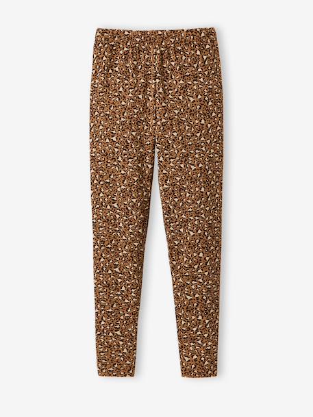Printed long leggings brown 