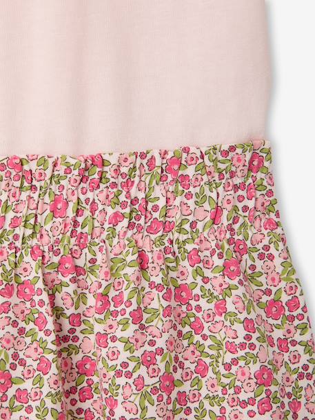 2-in-1-Effect Dress for Girls ecru+indigo+pale pink+striped pink 