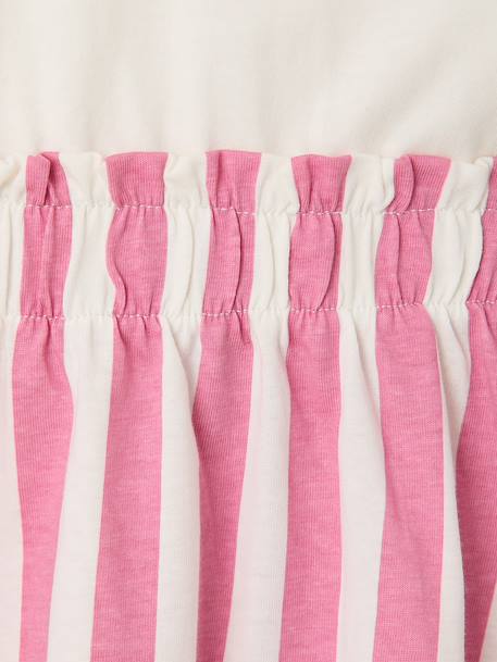 2-in-1-Effect Dress for Girls ecru+indigo+pale pink+striped pink 