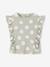 Girl's short-sleeved t-shirt with frills navy blue+sage green 