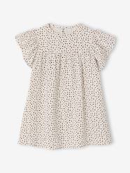 Girls-Cotton Gauze Dress with Floral Print, for Girls