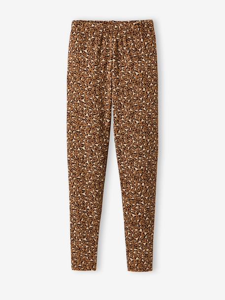 Printed long leggings brown 