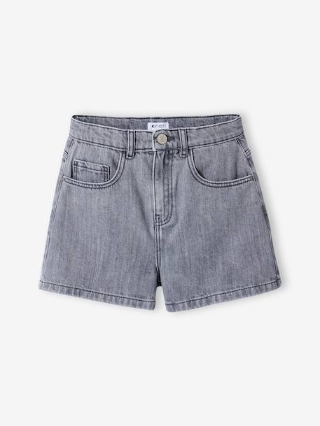 Children's denim cotton shorts denim grey+medium blue 