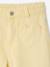 Girl's wide-leg trousers with heart pockets pale yellow+rosy 