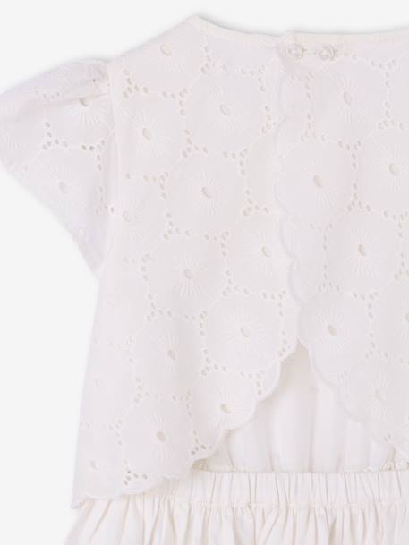 Girl's two-fabric skater dress white 