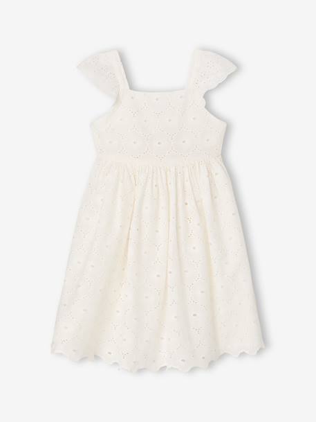 Girls’ Cotton Broderie Anglaise Dress white 