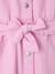 Girl's belted dress in cotton twill mauve 