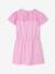 Girls' dress with English embroidery details coral+lilac+mauve+sage green 