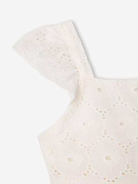 Girls’ Cotton Broderie Anglaise Dress white 