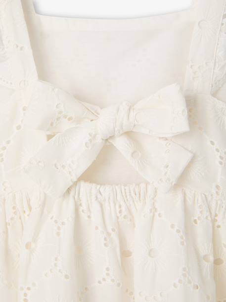 Girls’ Cotton Broderie Anglaise Dress white 